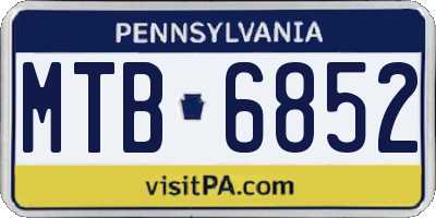 PA license plate MTB6852