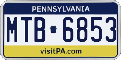 PA license plate MTB6853