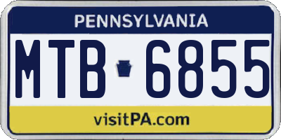 PA license plate MTB6855