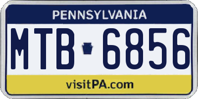 PA license plate MTB6856