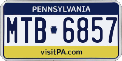 PA license plate MTB6857