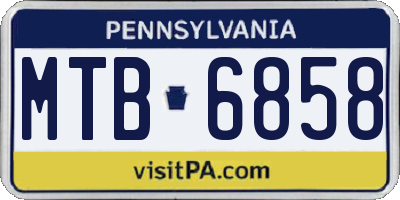 PA license plate MTB6858