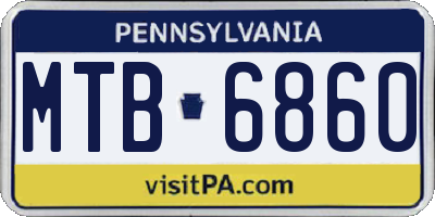 PA license plate MTB6860