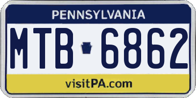 PA license plate MTB6862