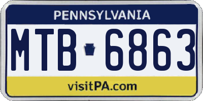 PA license plate MTB6863