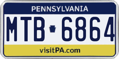 PA license plate MTB6864