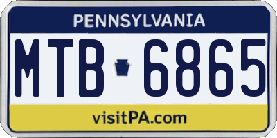 PA license plate MTB6865