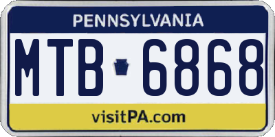 PA license plate MTB6868