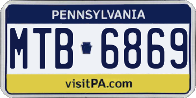 PA license plate MTB6869