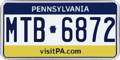 PA license plate MTB6872