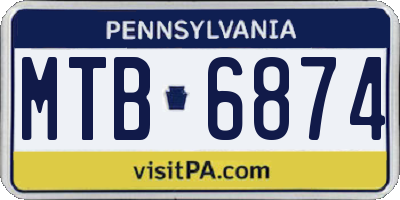 PA license plate MTB6874