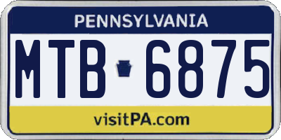 PA license plate MTB6875