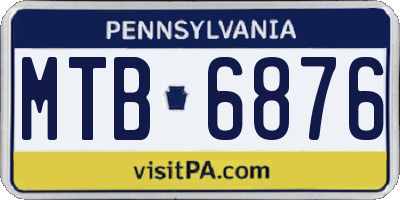 PA license plate MTB6876