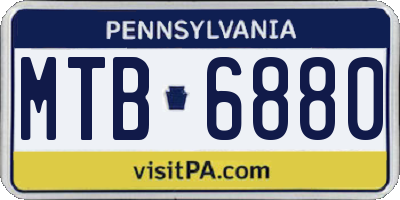 PA license plate MTB6880