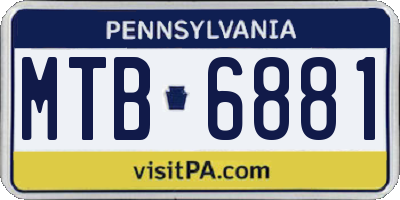 PA license plate MTB6881