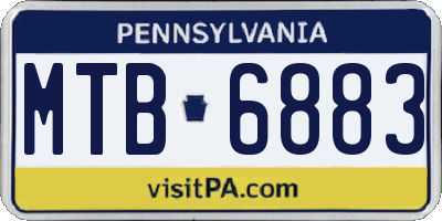 PA license plate MTB6883