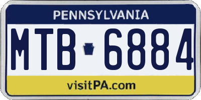 PA license plate MTB6884