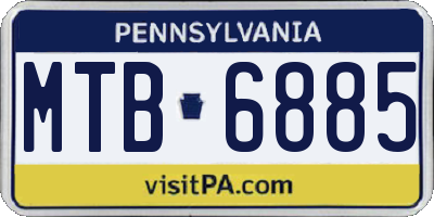 PA license plate MTB6885