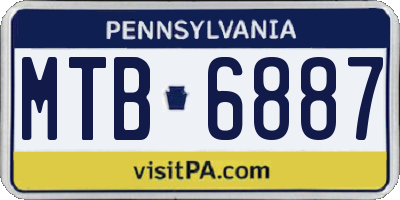 PA license plate MTB6887