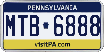 PA license plate MTB6888