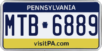 PA license plate MTB6889