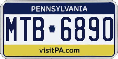 PA license plate MTB6890