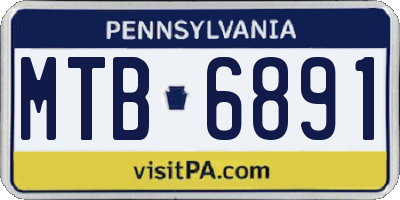 PA license plate MTB6891