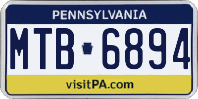 PA license plate MTB6894
