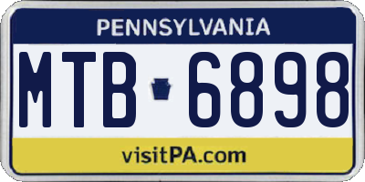 PA license plate MTB6898