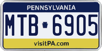 PA license plate MTB6905