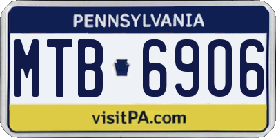 PA license plate MTB6906