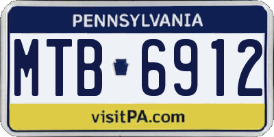 PA license plate MTB6912