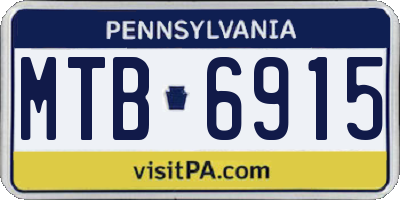 PA license plate MTB6915