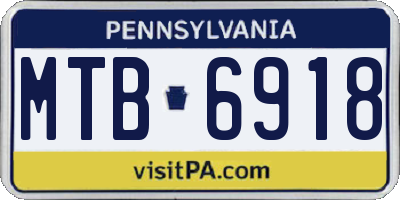 PA license plate MTB6918