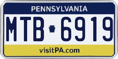 PA license plate MTB6919