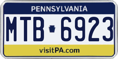 PA license plate MTB6923