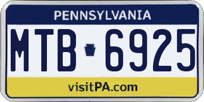 PA license plate MTB6925