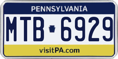 PA license plate MTB6929