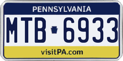 PA license plate MTB6933