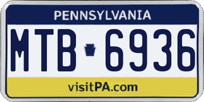 PA license plate MTB6936