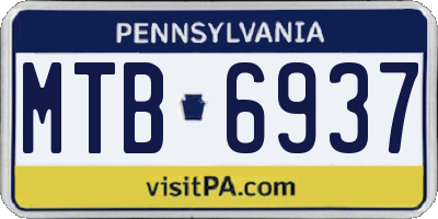 PA license plate MTB6937