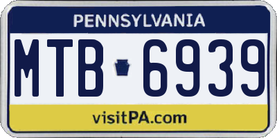 PA license plate MTB6939