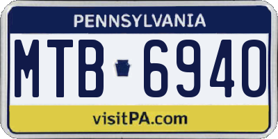 PA license plate MTB6940