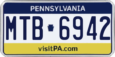 PA license plate MTB6942