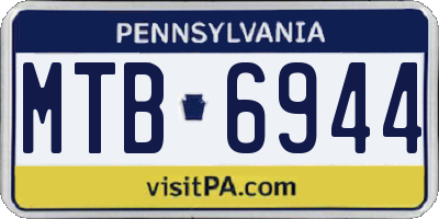 PA license plate MTB6944