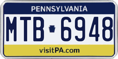 PA license plate MTB6948