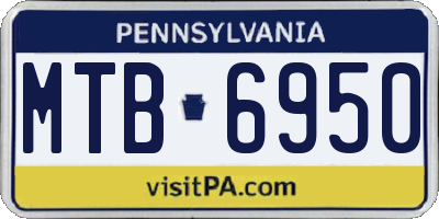 PA license plate MTB6950