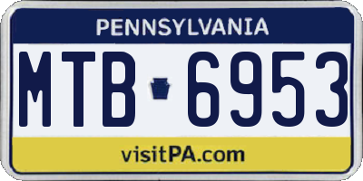 PA license plate MTB6953