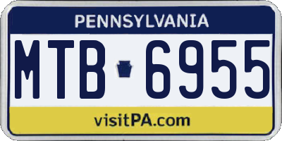 PA license plate MTB6955