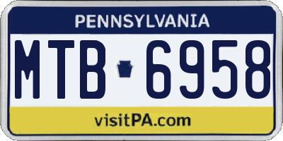 PA license plate MTB6958